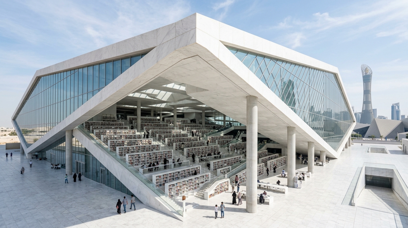 Qatar National Library design by OMA